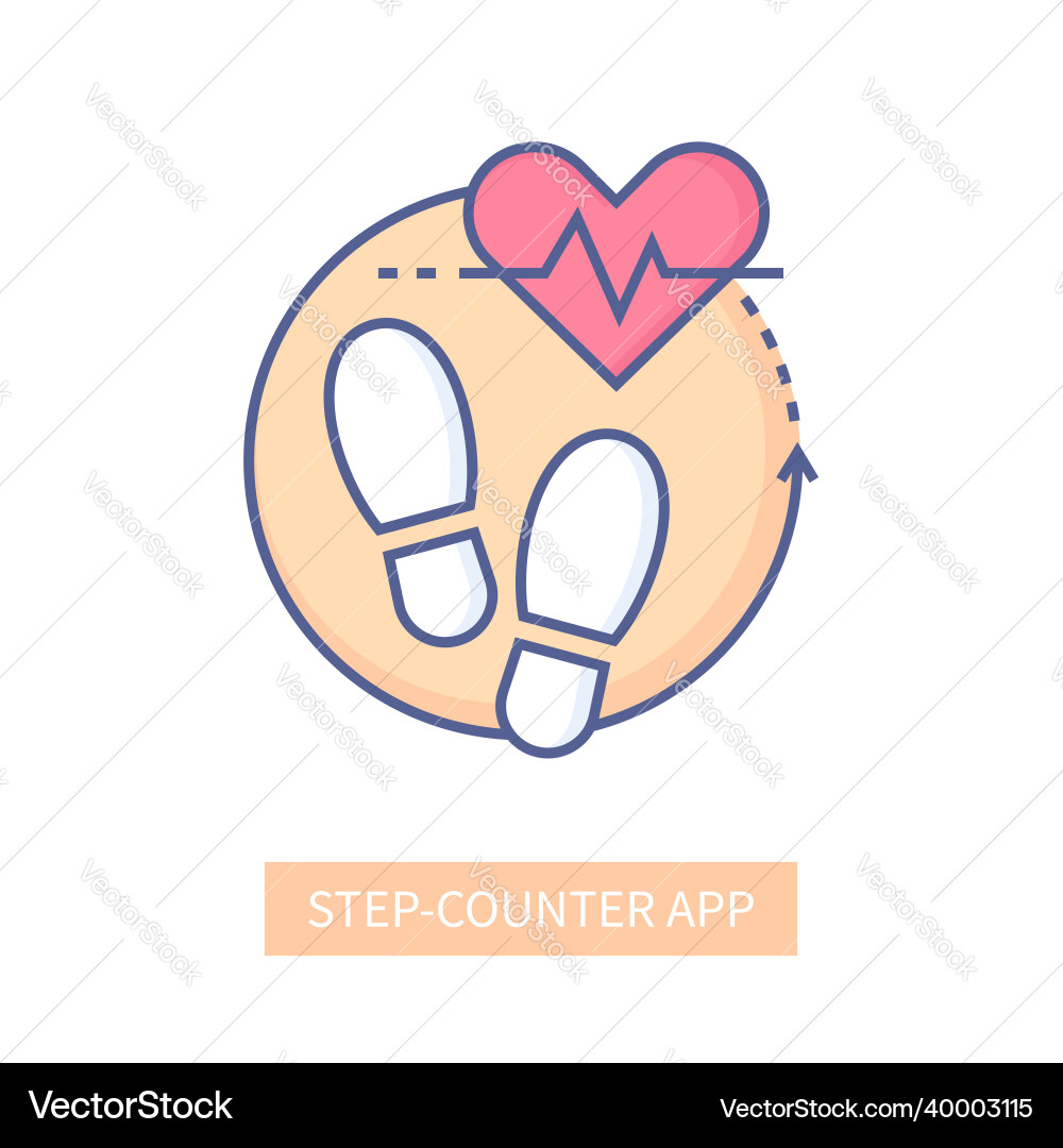Step-counter app - modern line design style icon Step-counter app - modern line design style icon vector image
