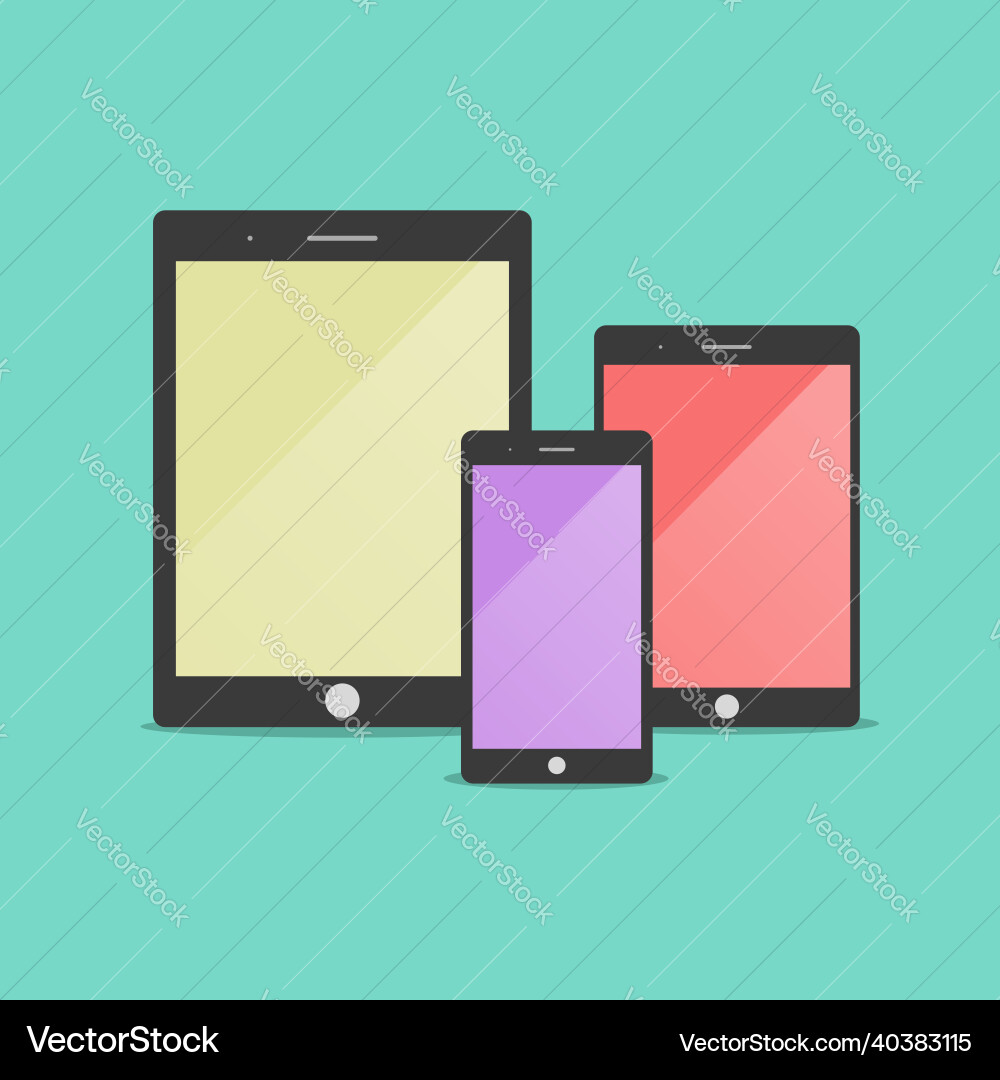 Variants of smartphone types and sizes today Variants of smartphone types and sizes today Vector Image