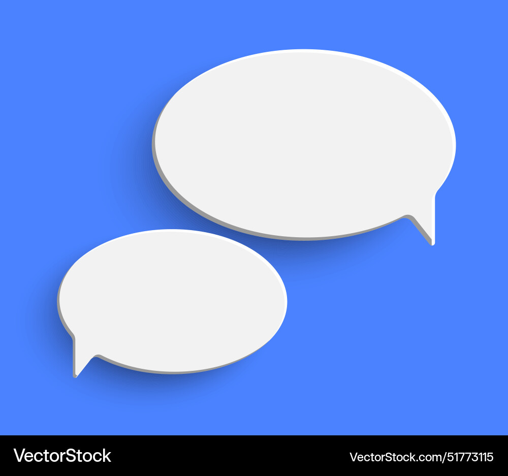 White empty speech bubble on blue background Vector Image