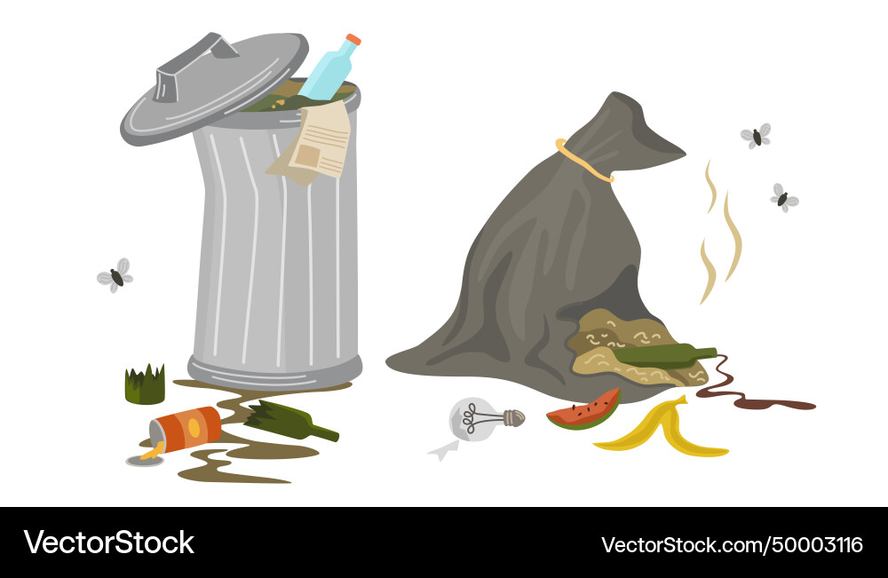 1446 trash Royalty Free Vector Image - VectorStock