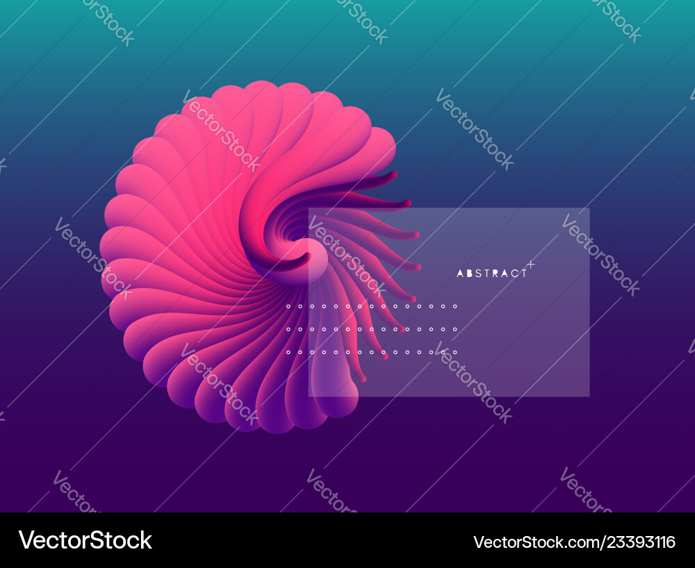 3d seashell nautilus object with smooth shape 3d seashell nautilus object with smooth shape vector image