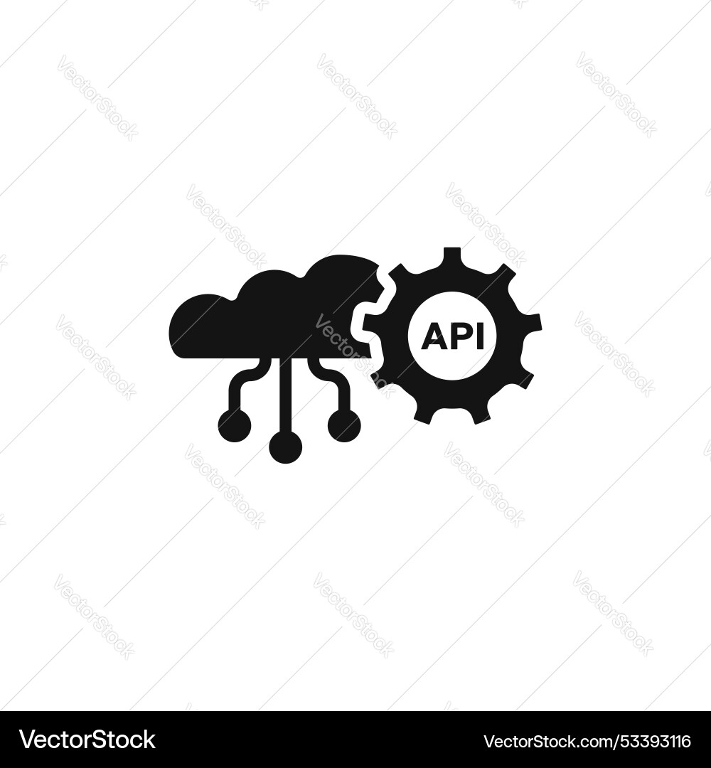 Api icon isolated on white background Royalty Free Vector