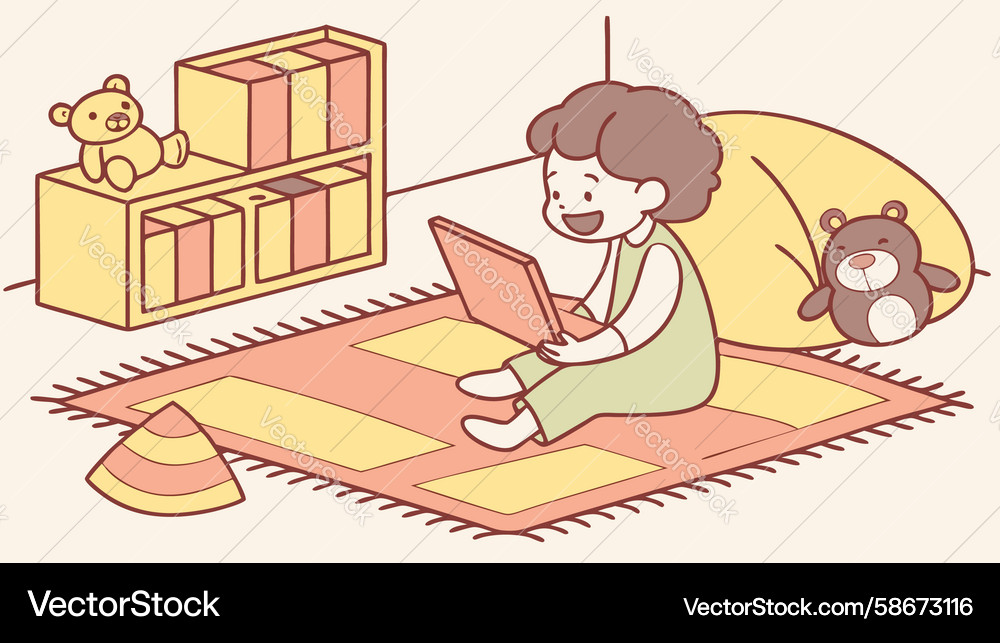Child Building Blocks Play Vector Image