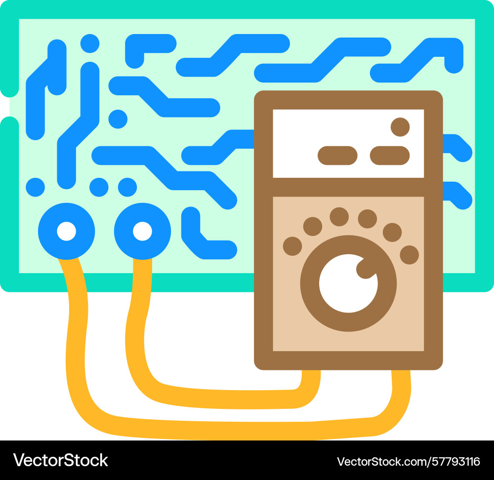 Circuit diagnostics color icon Circuit diagnostics color icon Vector Image