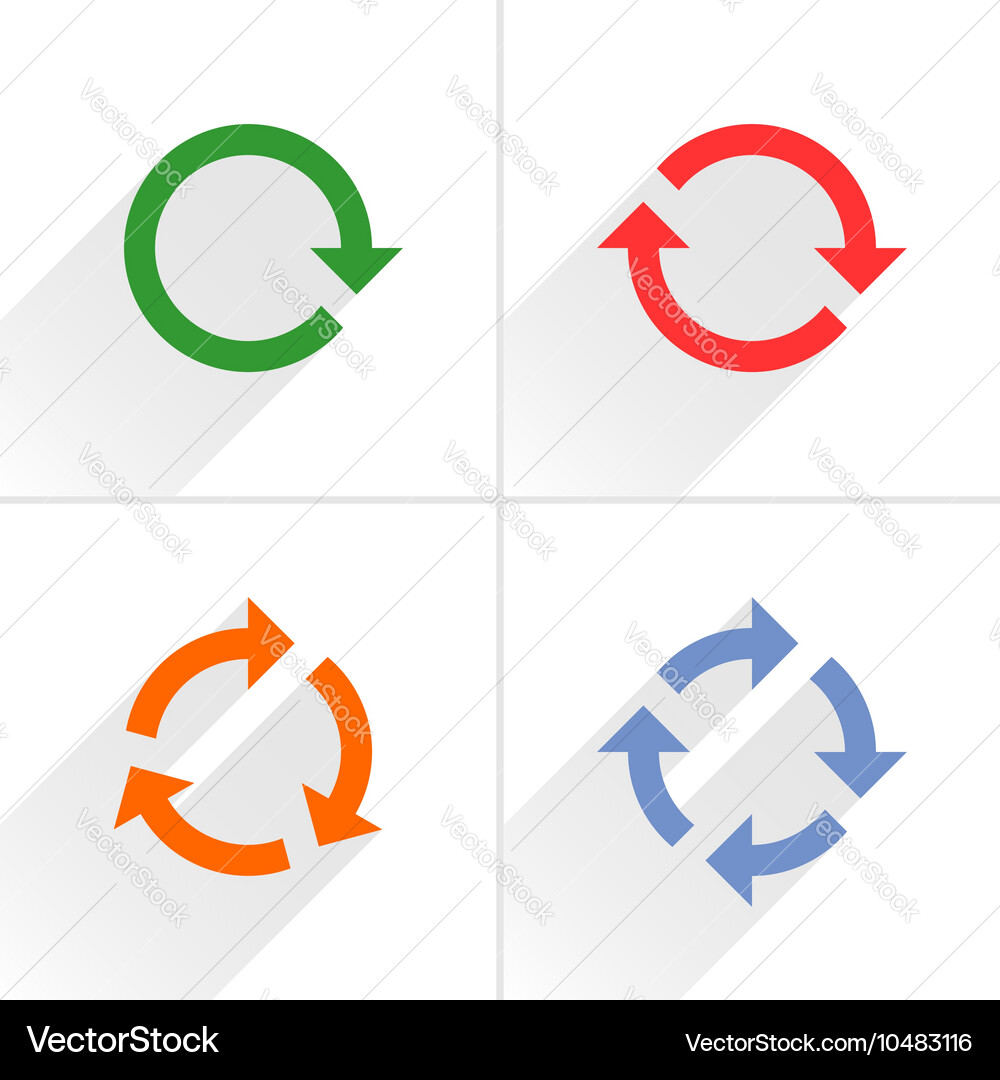 Color arrow loop refresh reload rotation sign vector image