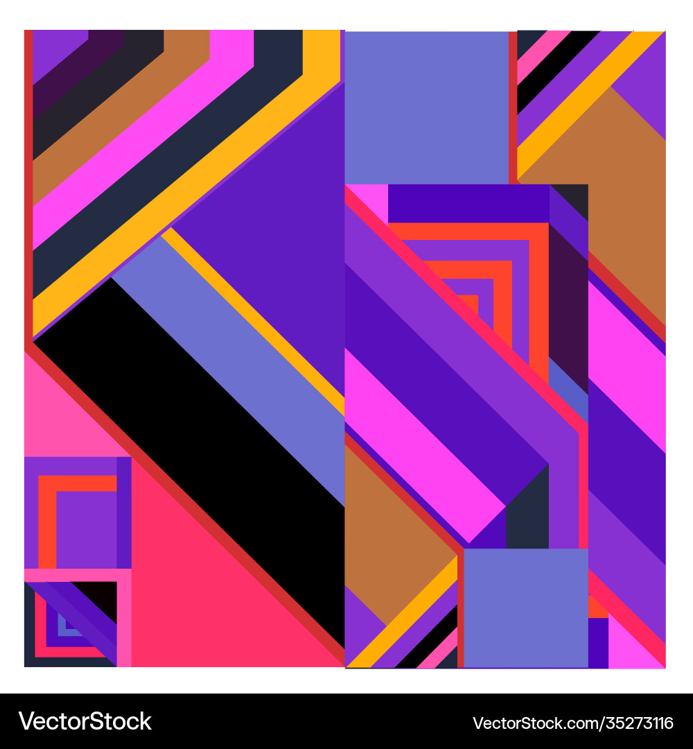 Colorful geometric and curve background pattern Vector Image