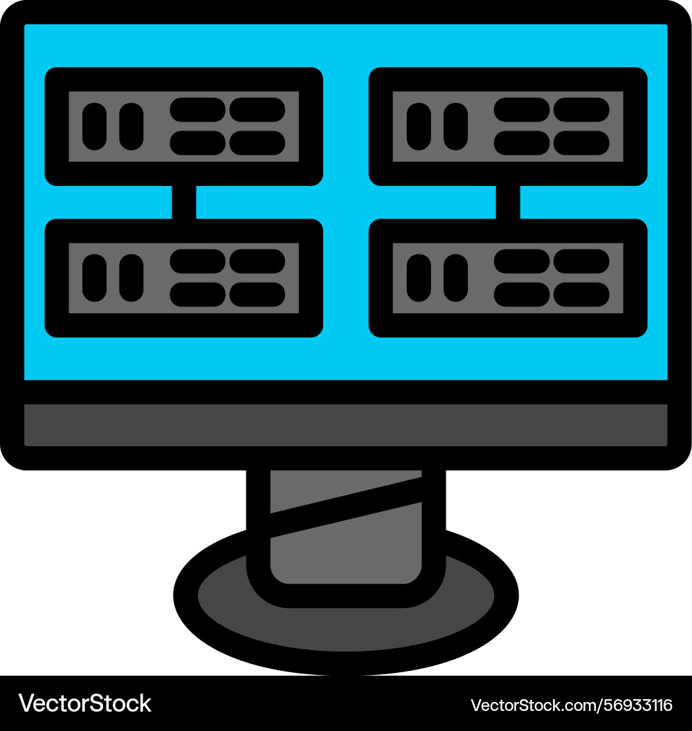 Computing line filled style icon design vector image