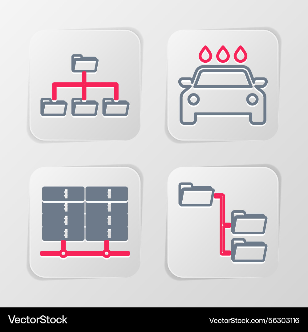 Data & Web Hosting Icons vector image