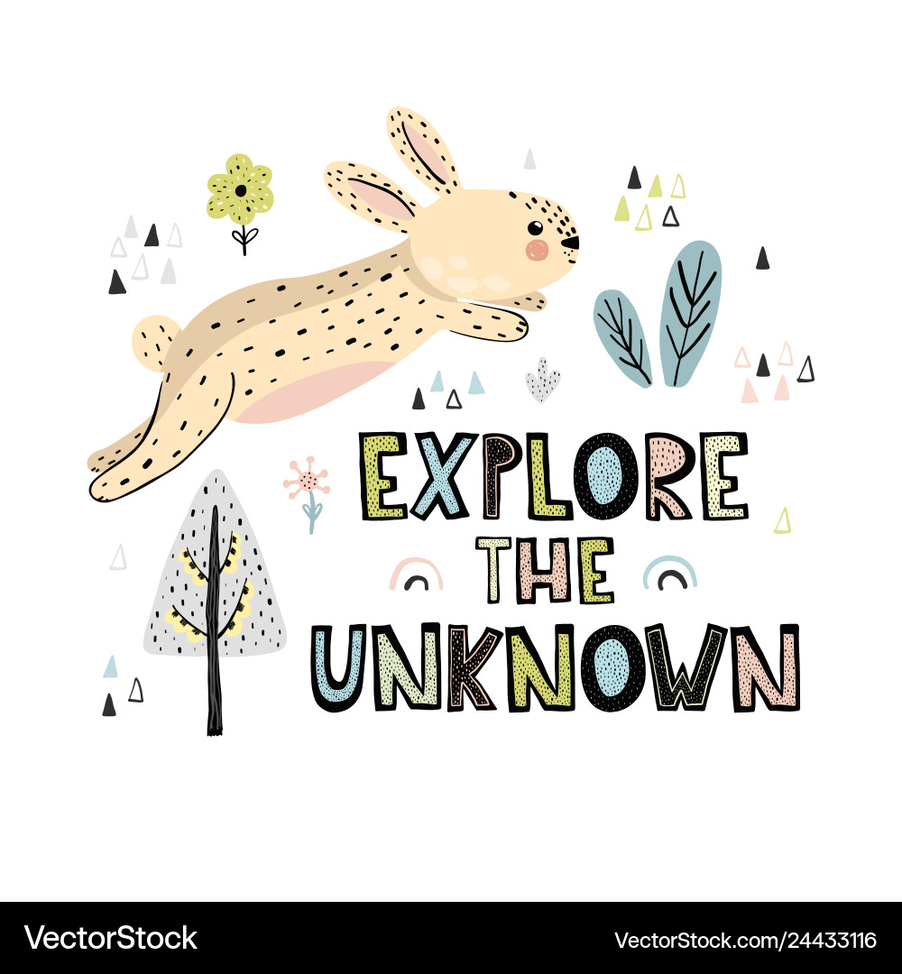 Explore the Unknown - Rabbit Print Vector Image