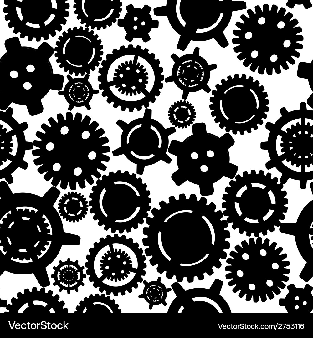 Gears seamless pattern Vector Image