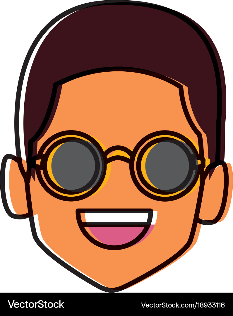 Geek man with round frame glasses vector image