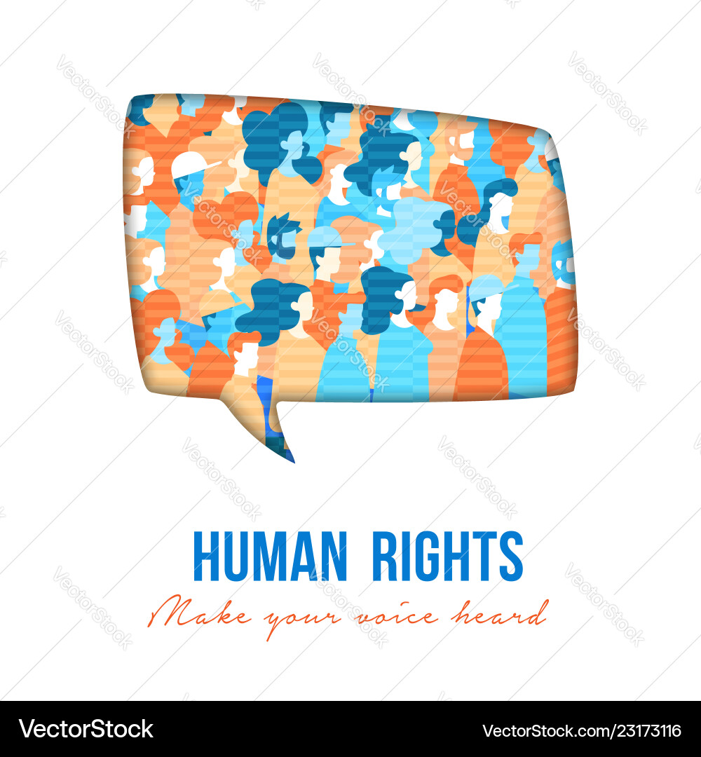 Human rights people group speech buble vector image