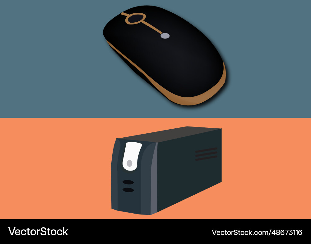 Image of computer ups and mouse vector image