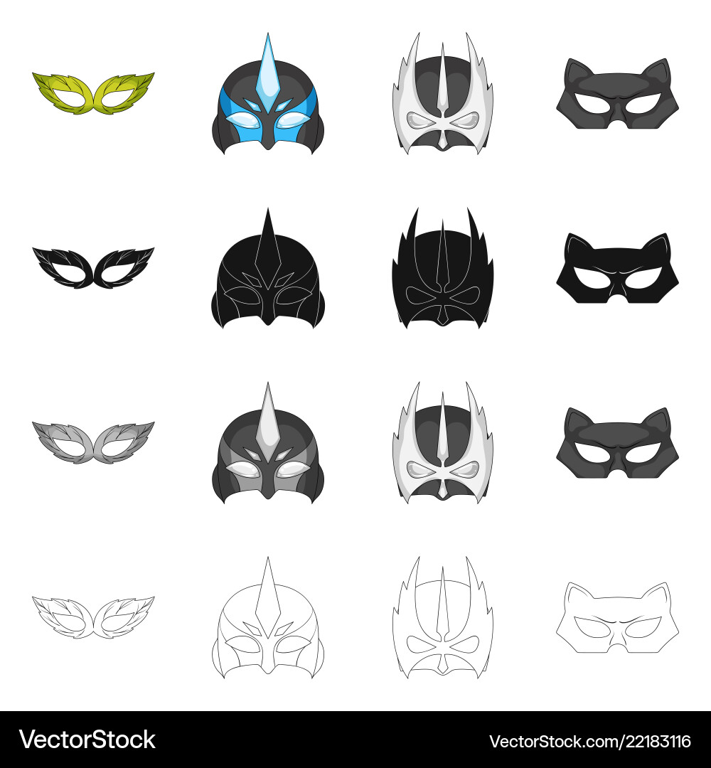 Isolated object of hero and mask symbol Isolated object of hero and mask symbol vector image