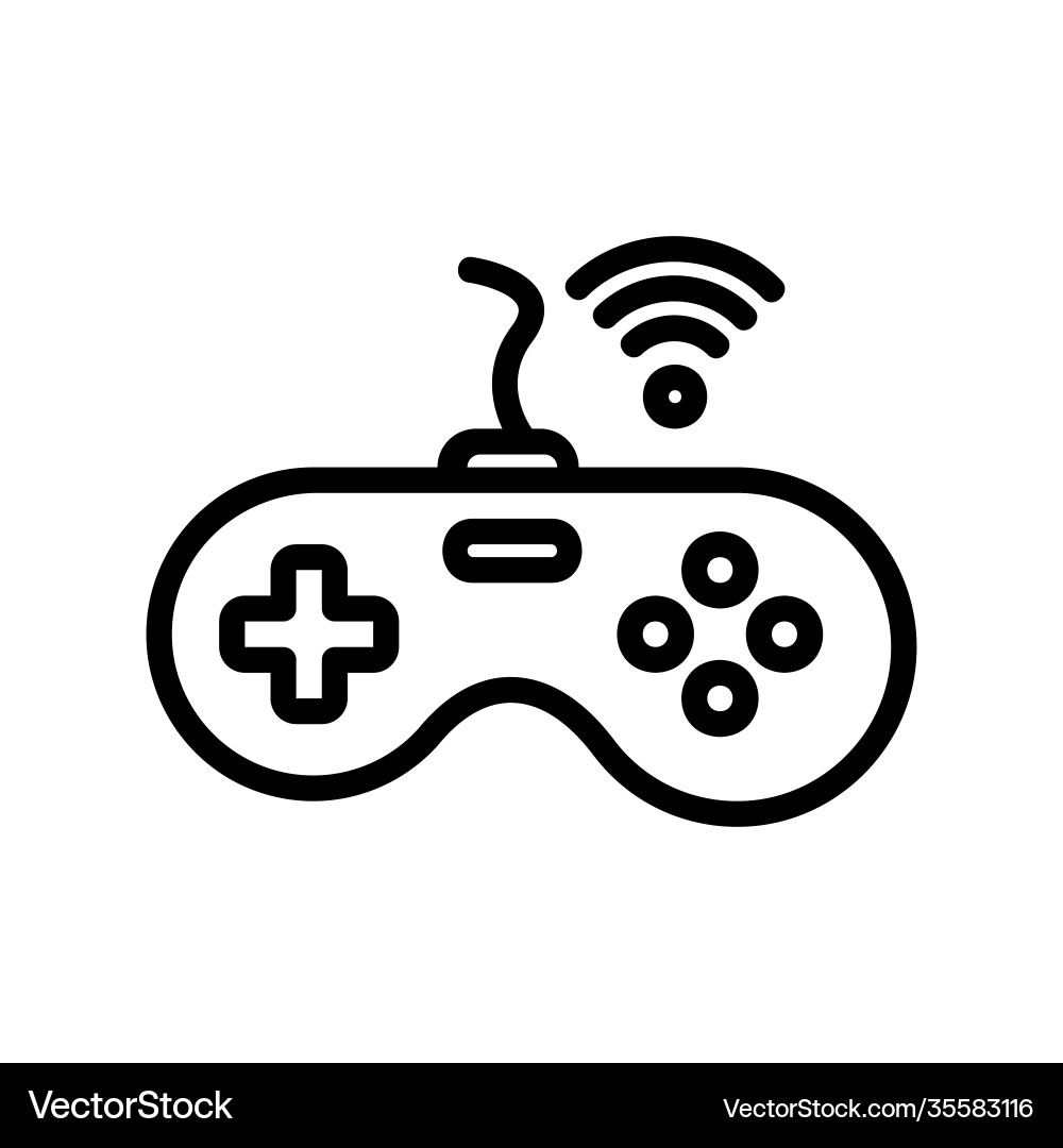 Joystick icon in line style about internet Joystick icon in line style about internet vector image