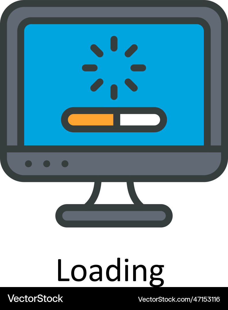 Loading fill outline icon design vector image