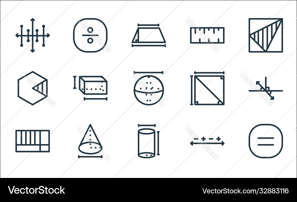 Mathematics line icons linear set quality Mathematics line icons linear set quality vector image