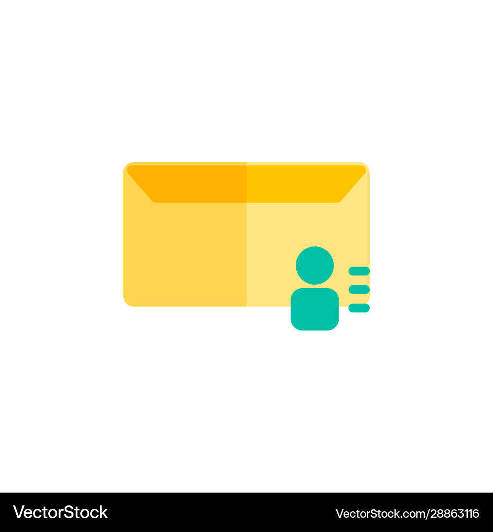 Message icon design flat style mail contact Vector Image
