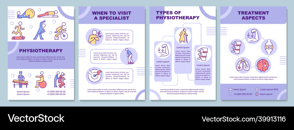 Physiotherapy brochure template Physiotherapy brochure template vector image