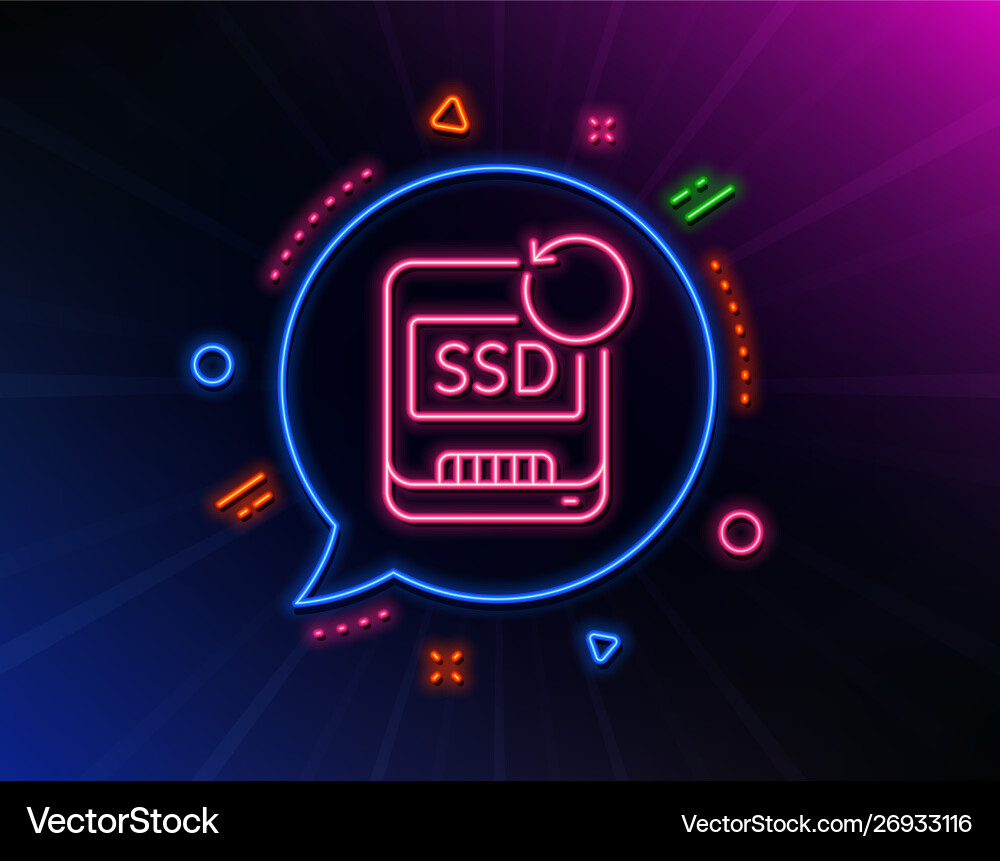 Recovery ssd line icon backup data sign restore Recovery ssd line icon backup data sign restore vector image
