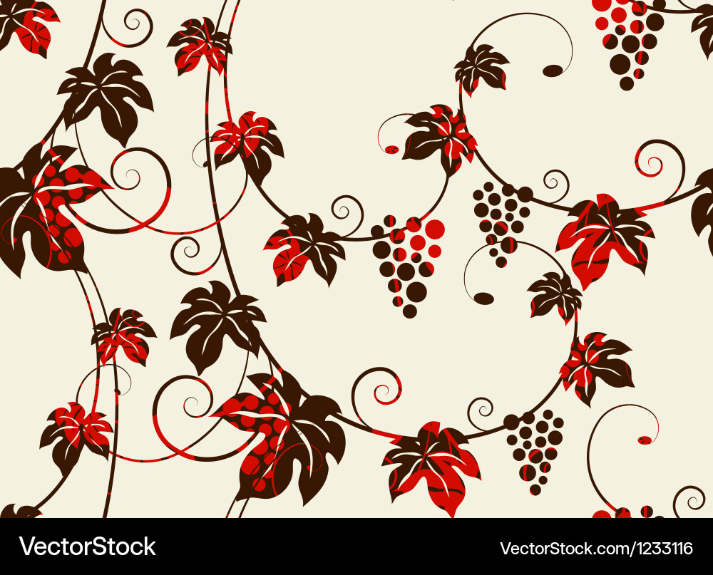 Seamless grape vines background Vector Image