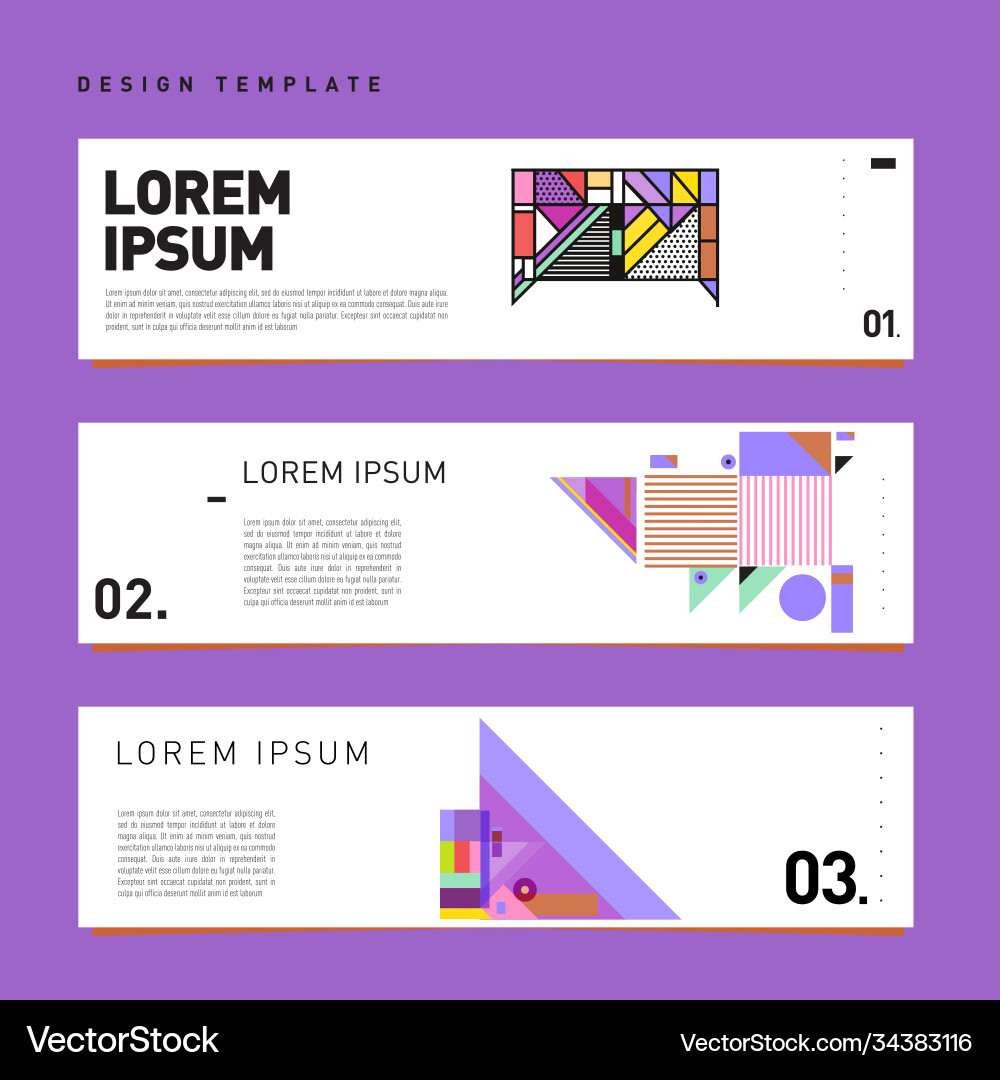 Set abstract banner web design template retro Set abstract banner web design template retro vector image