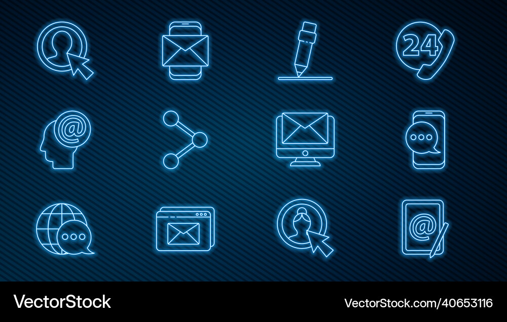 Set line mail and e-mail chat messages Vector Image