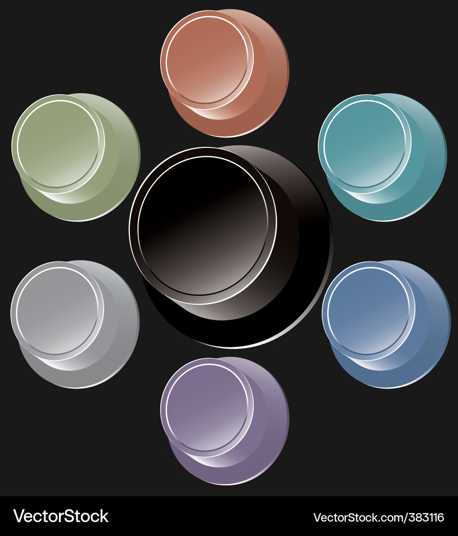 Set of colorful buttons Vector Image