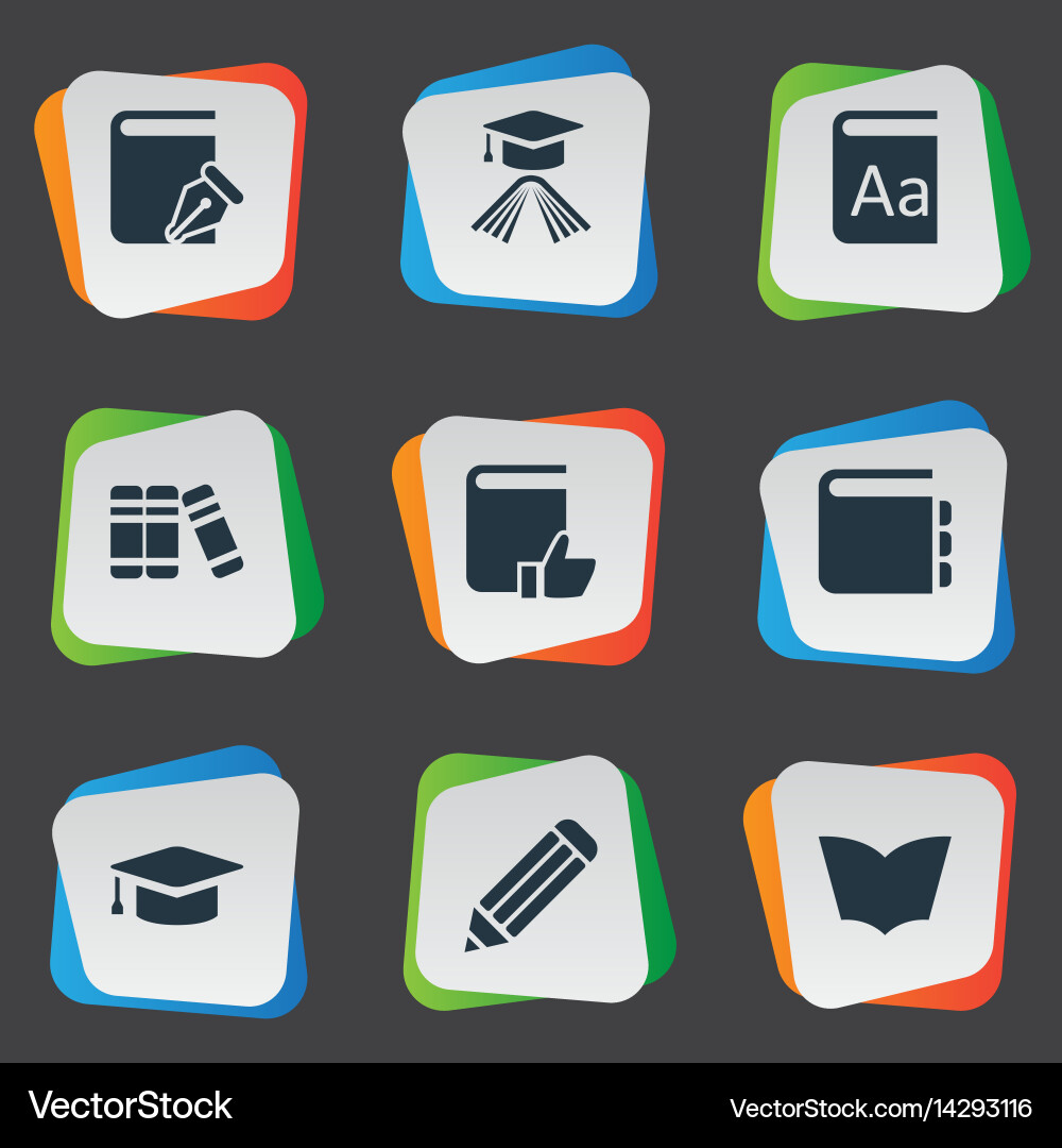 Set of simple reading icons vector image