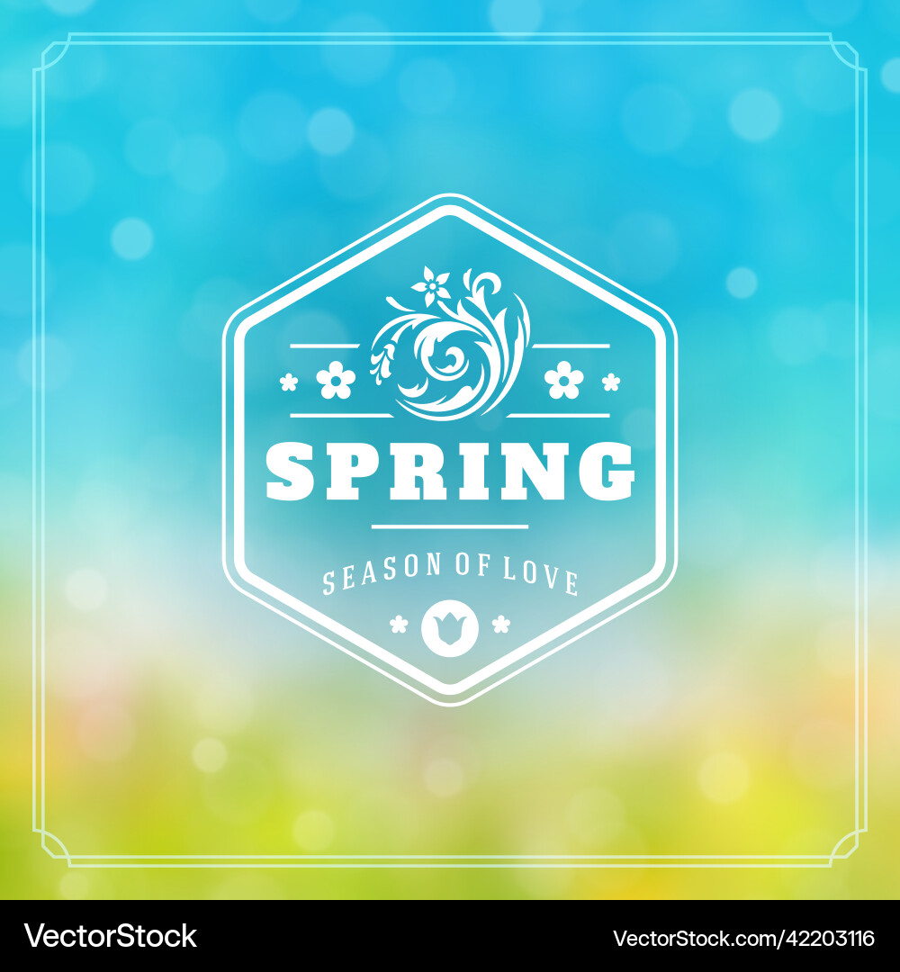 Spring badge typographic design greeting vector image