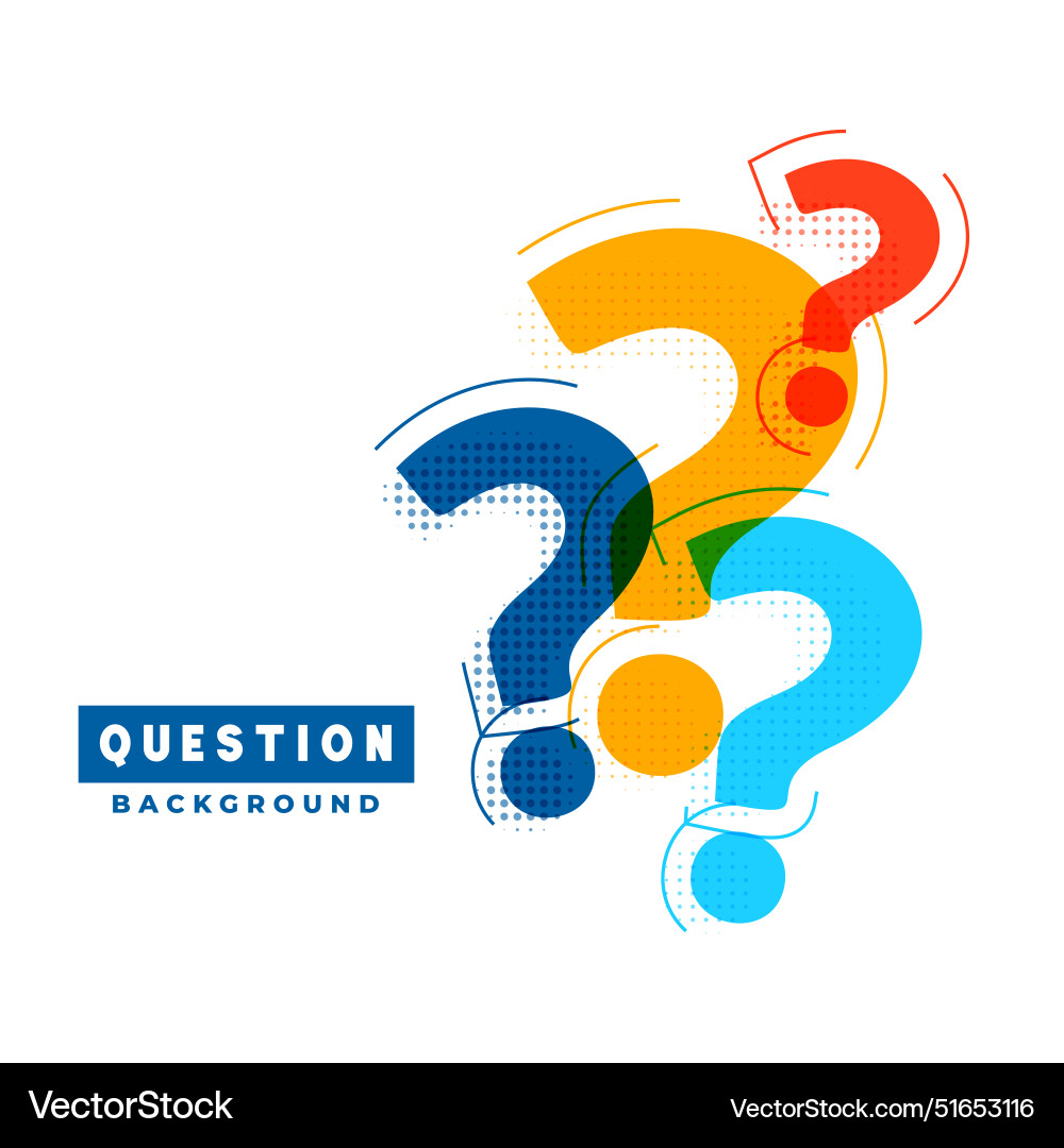 Stylish question mark faq background for solving Vector Image