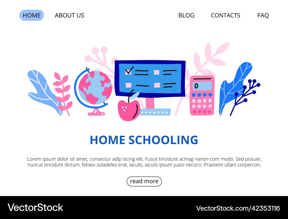 Web page template with big globe computer apple Vector Image