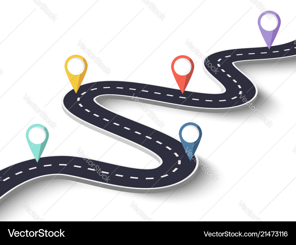 Winding road on a white isolated background Winding road on a white isolated background vector image
