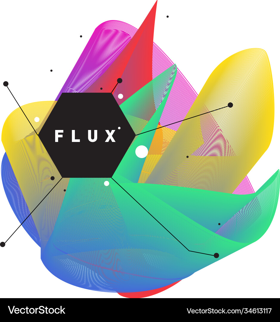 3d colorful wave background dynamic flux effect 3d colorful wave background dynamic flux effect vector image