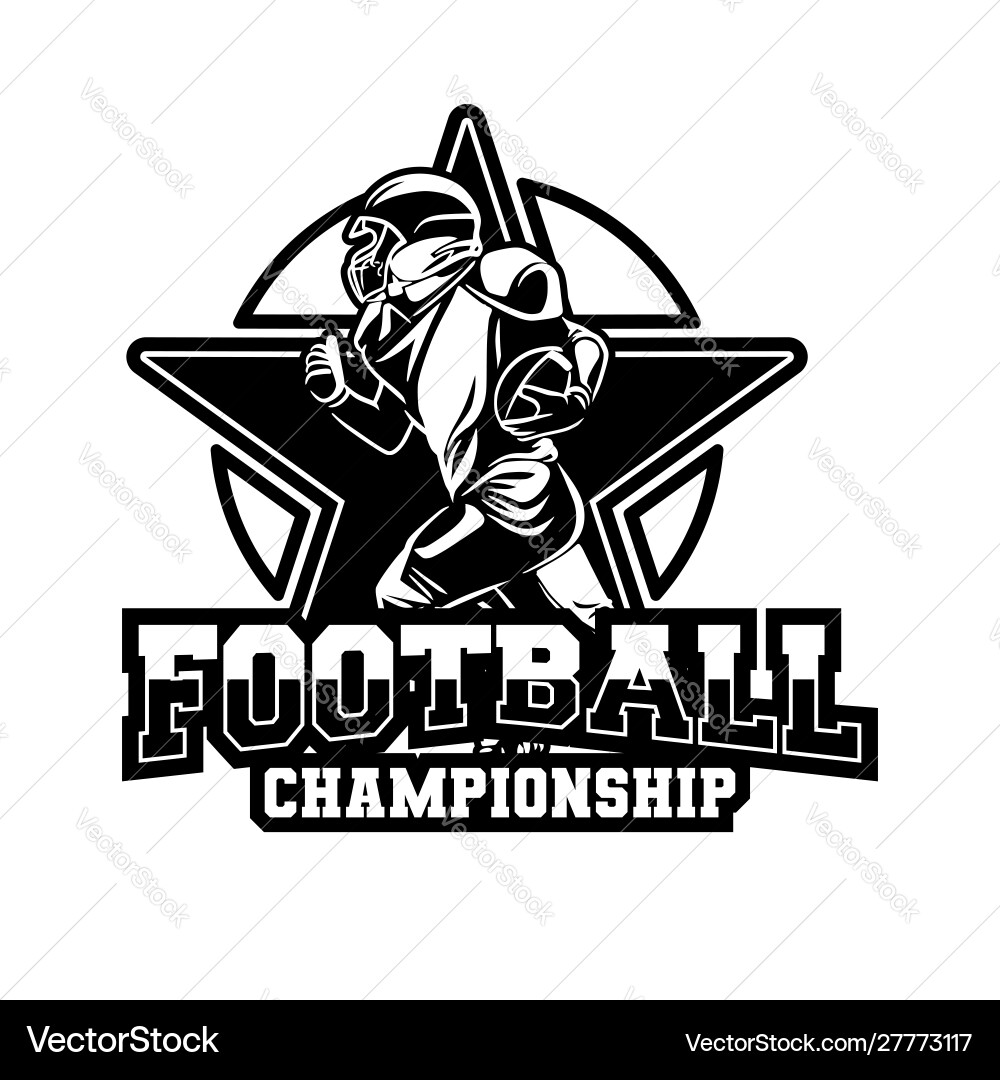 American Football Championship Badge Vector Image