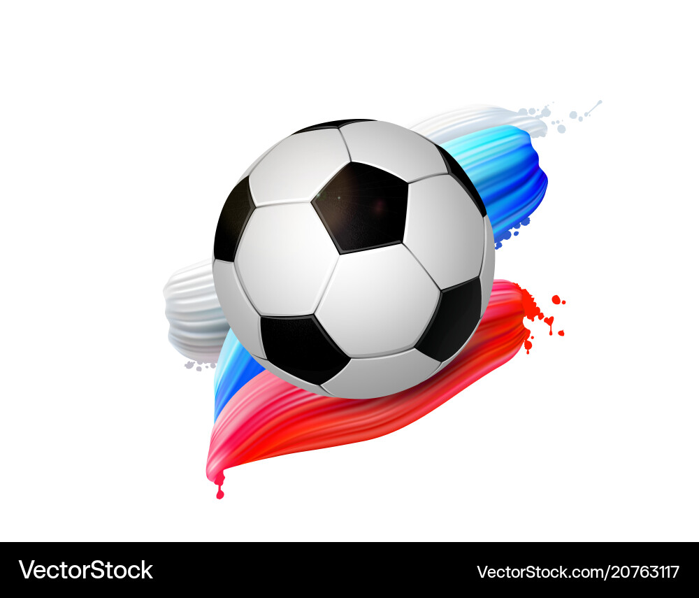 Black and white soccer ball with creative design vector image