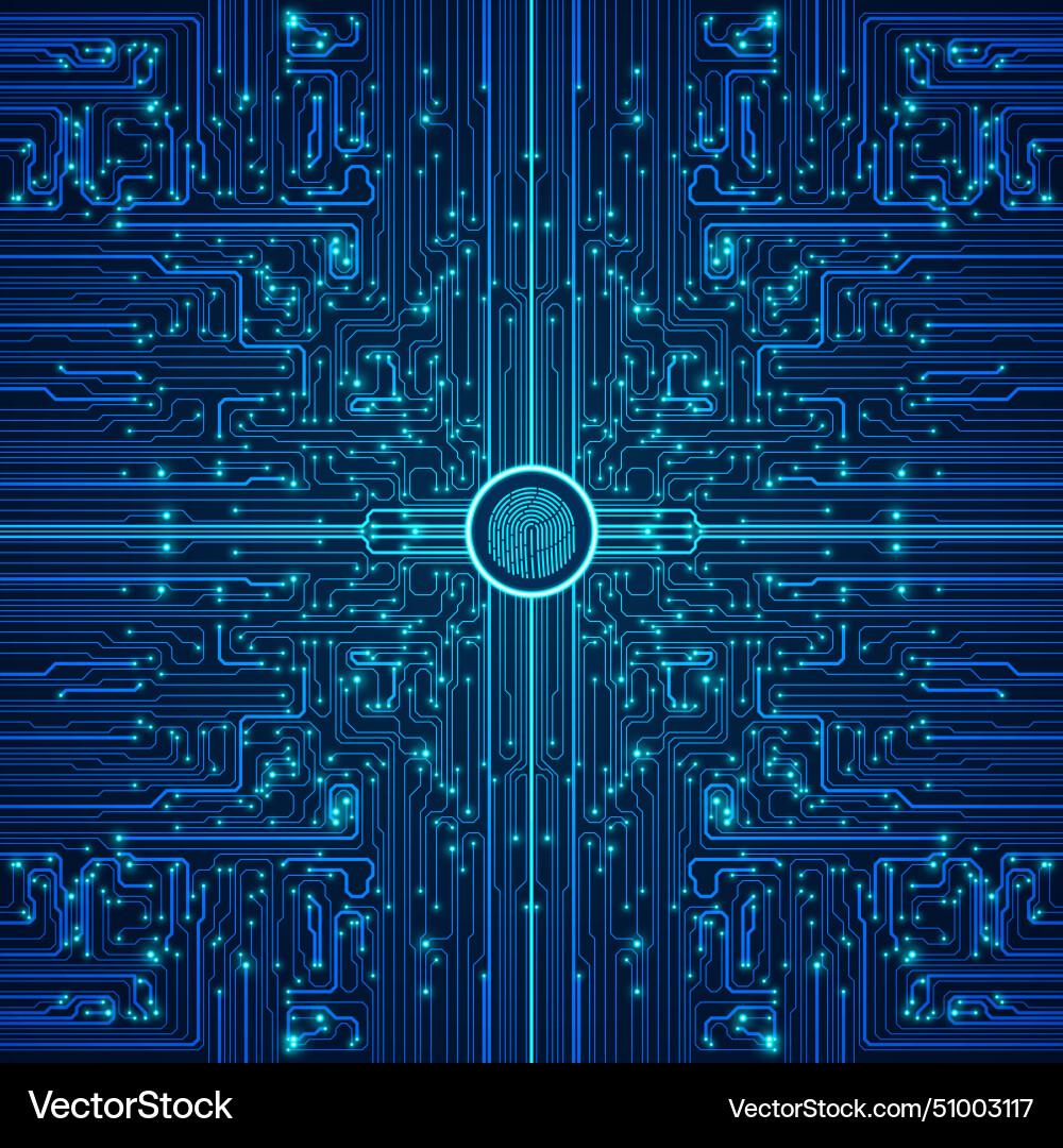 Cyber security by dint of fingerprint scanning vector image