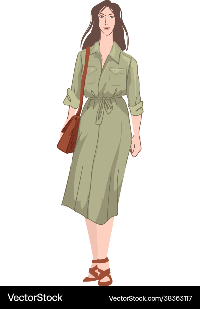 Frau tragen militärische oder Safari-Stil Kleidung Frau tragen militärische oder Safari-Stil Kleidung vektorbild