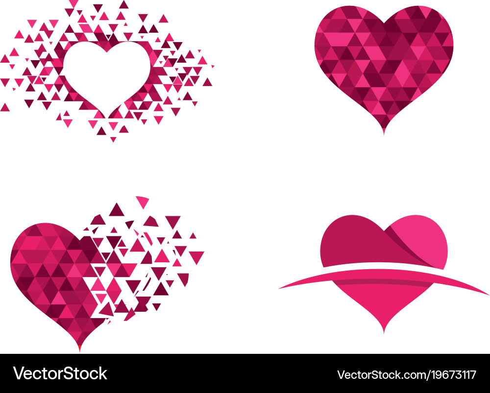 Heart Icon Collection Vector Image