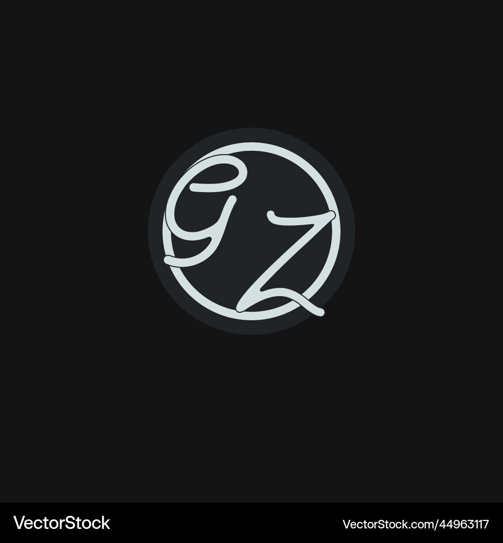 Initials gz logo monogram with simple circle line Vector Image
