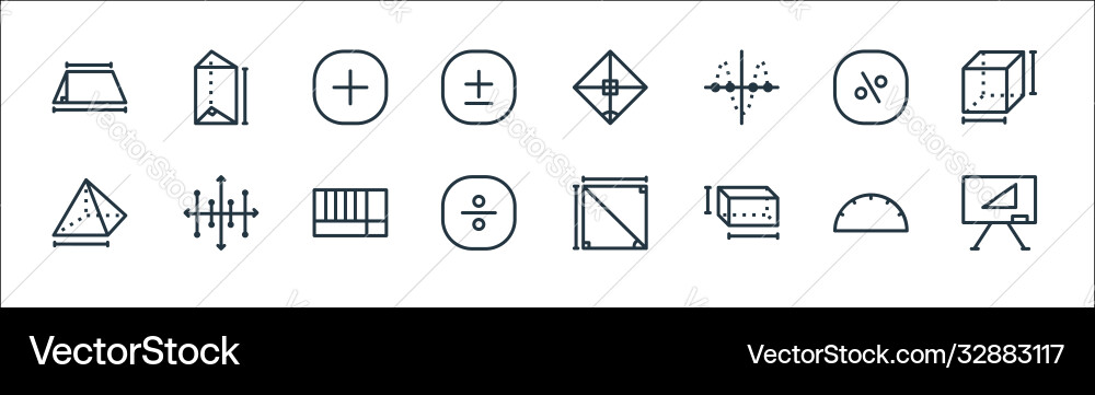 Mathematics line icons linear set quality Vector Image