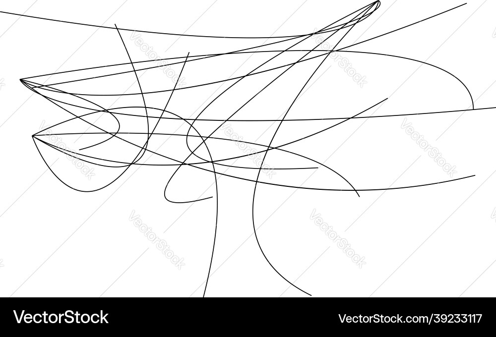 Random curvy squiggly tangled lines knot loop Random curvy squiggly tangled lines knot loop vector image