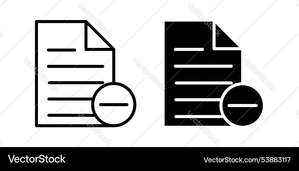 Remove document icon set Remove document icon set vector image