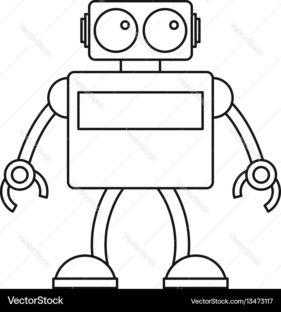 Retro Robot Icon vector image