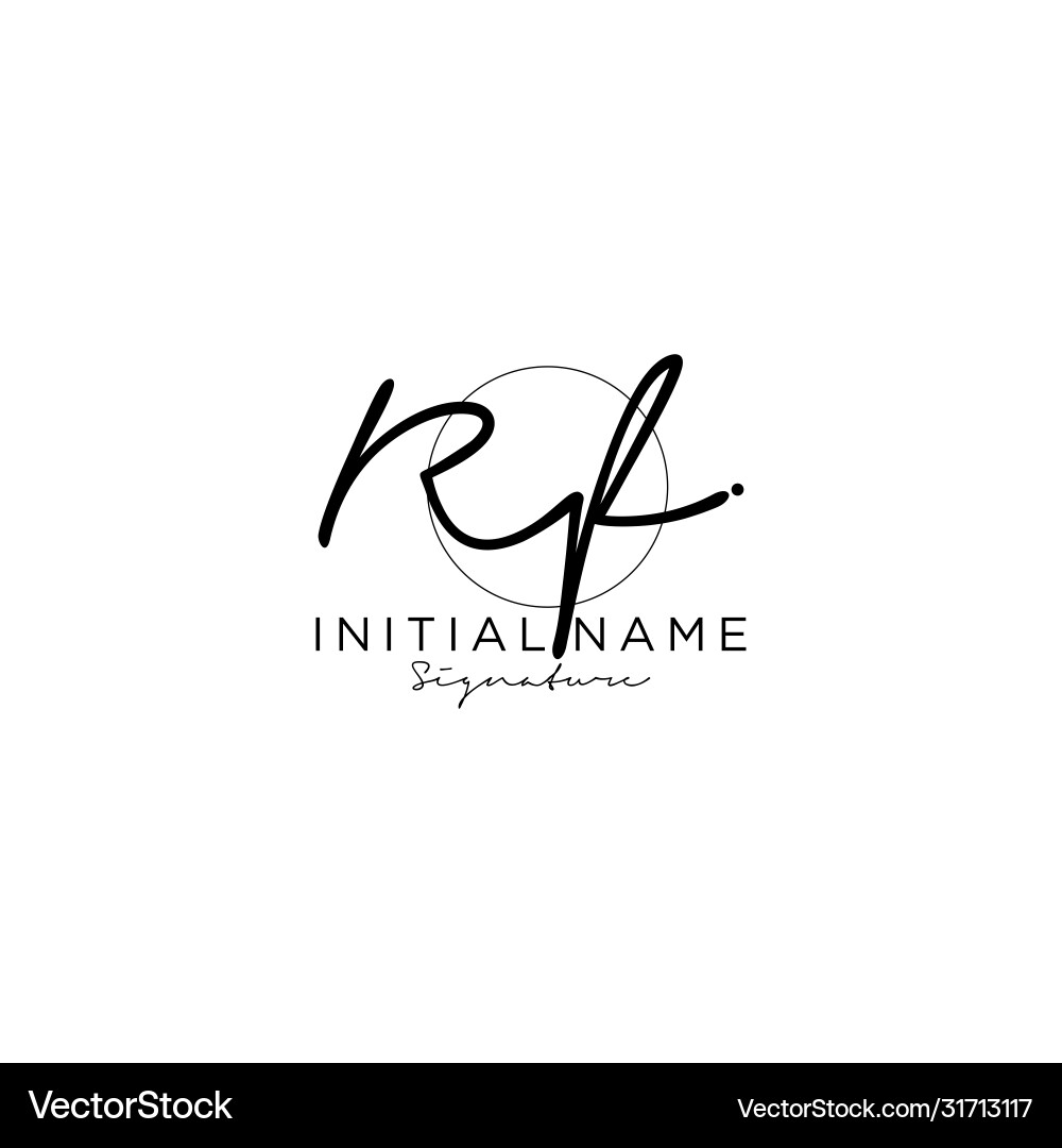 Rf initial handwriting logo design – Royalty-Free Vector | VectorStock