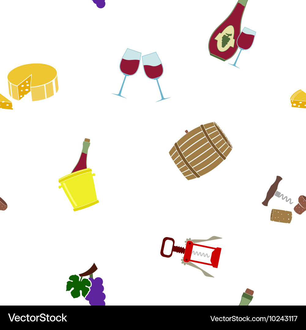 Seamless pattern with wine icons Vector Image