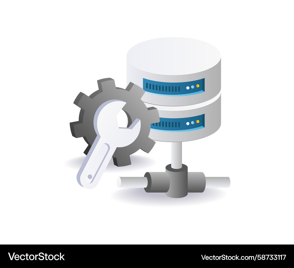 Server Data Management Vector Image