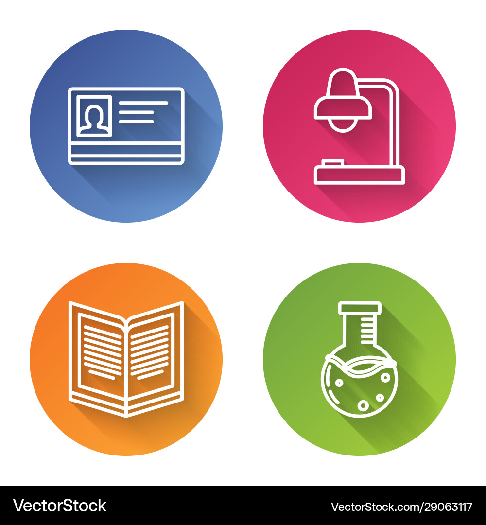 Set line identification badge table lamp open Set line identification badge table lamp open vector image