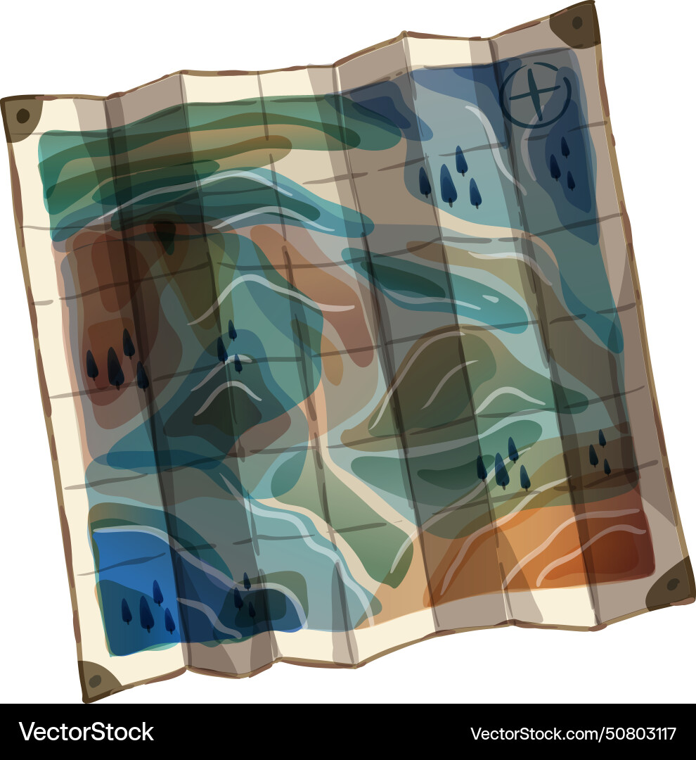 Stylized colorful map design with abstract shapes Vector Image