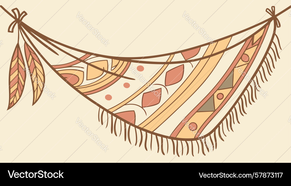 Tribal patterned hammock design generative ai Vector Image